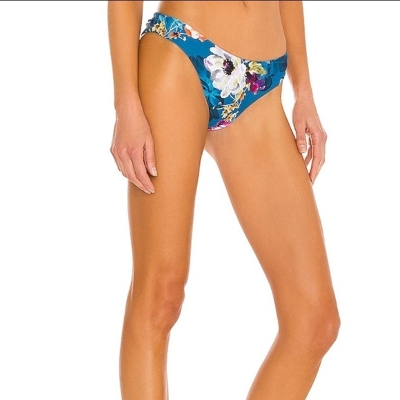 PQ Anthropologie Basic Ruched Teeny Bikini bottoms Spiritual Bloom Floral - Picture 2 of 5
